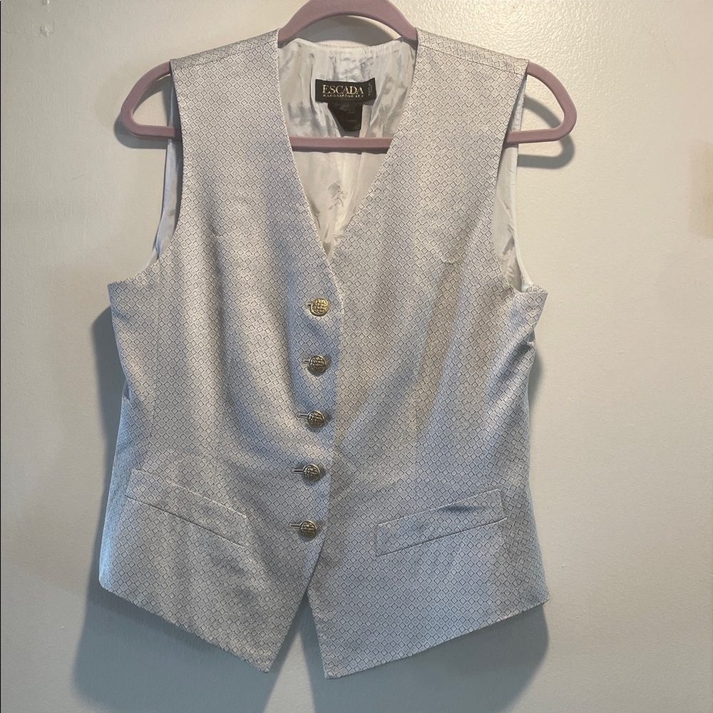 Escada Metallic Vest with Gold Accents